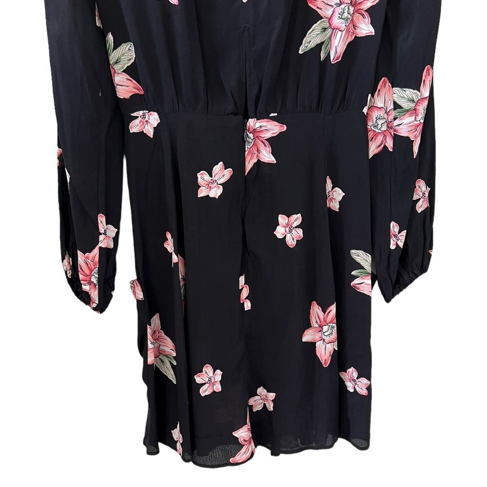 Reformation Misha Black Floral Mini Dress Size 2 - Picture 13 of 16
